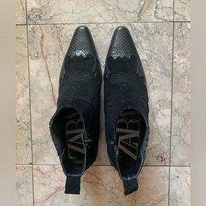 Zara Heeled Cowboy Ankle Boots